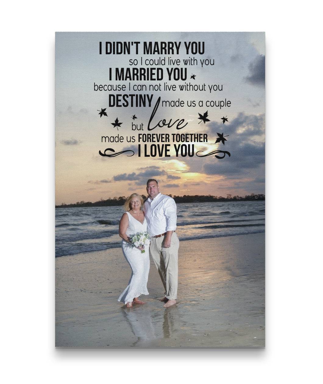 Married Gift Custom Canvas Print - Destiny made us a couple on the Beach