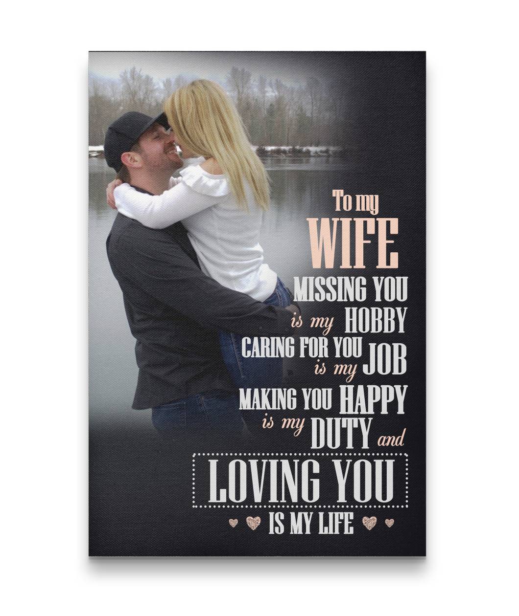 My Wife Custom Canvas Print - Falling In Love With You Was Beyond My Control