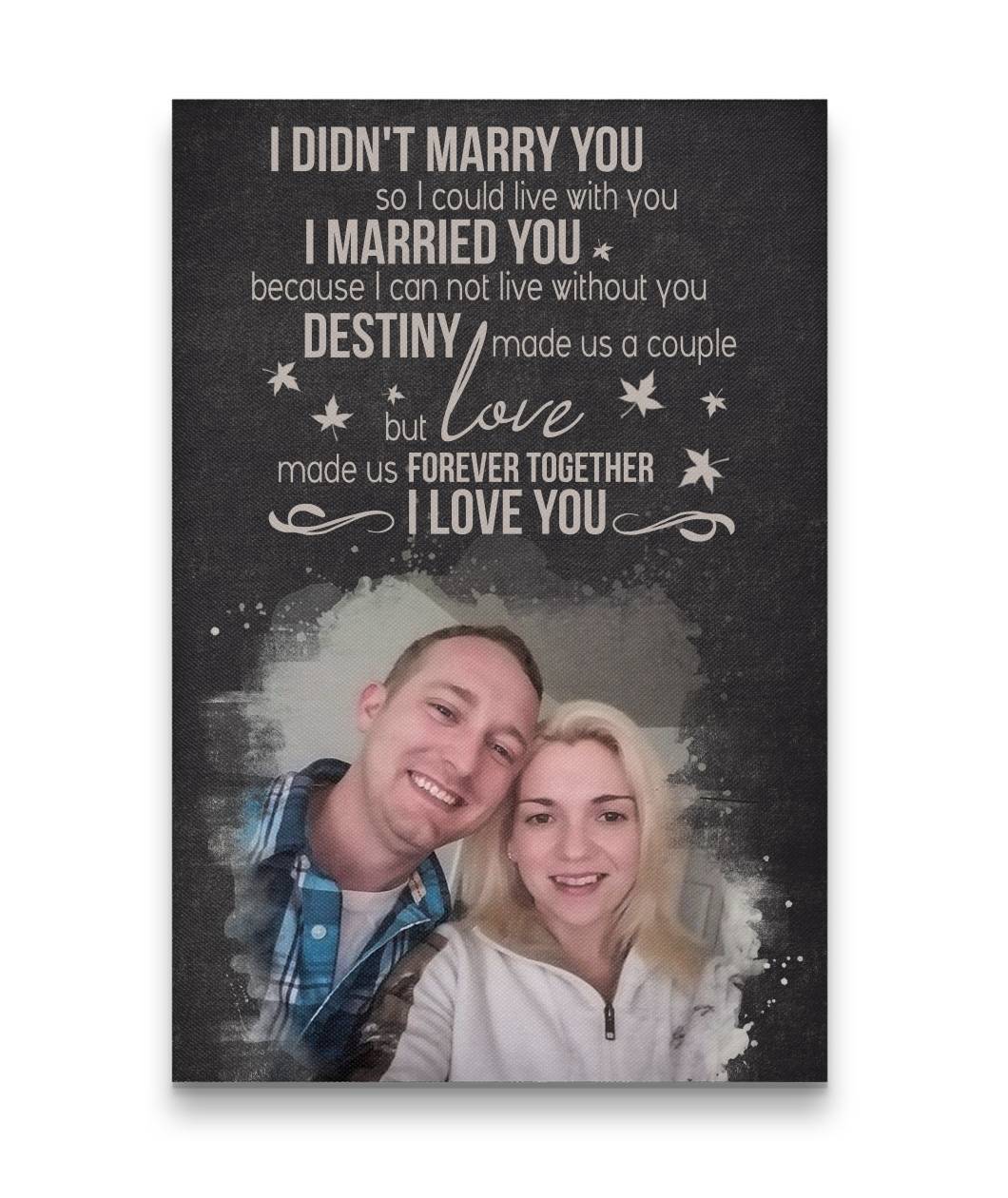 Love Made Us Forever Together Black Paper Background Couple Canvas Print