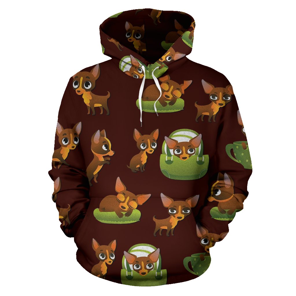 Pose Pattern Chihuahua All Over Printed Hoodies