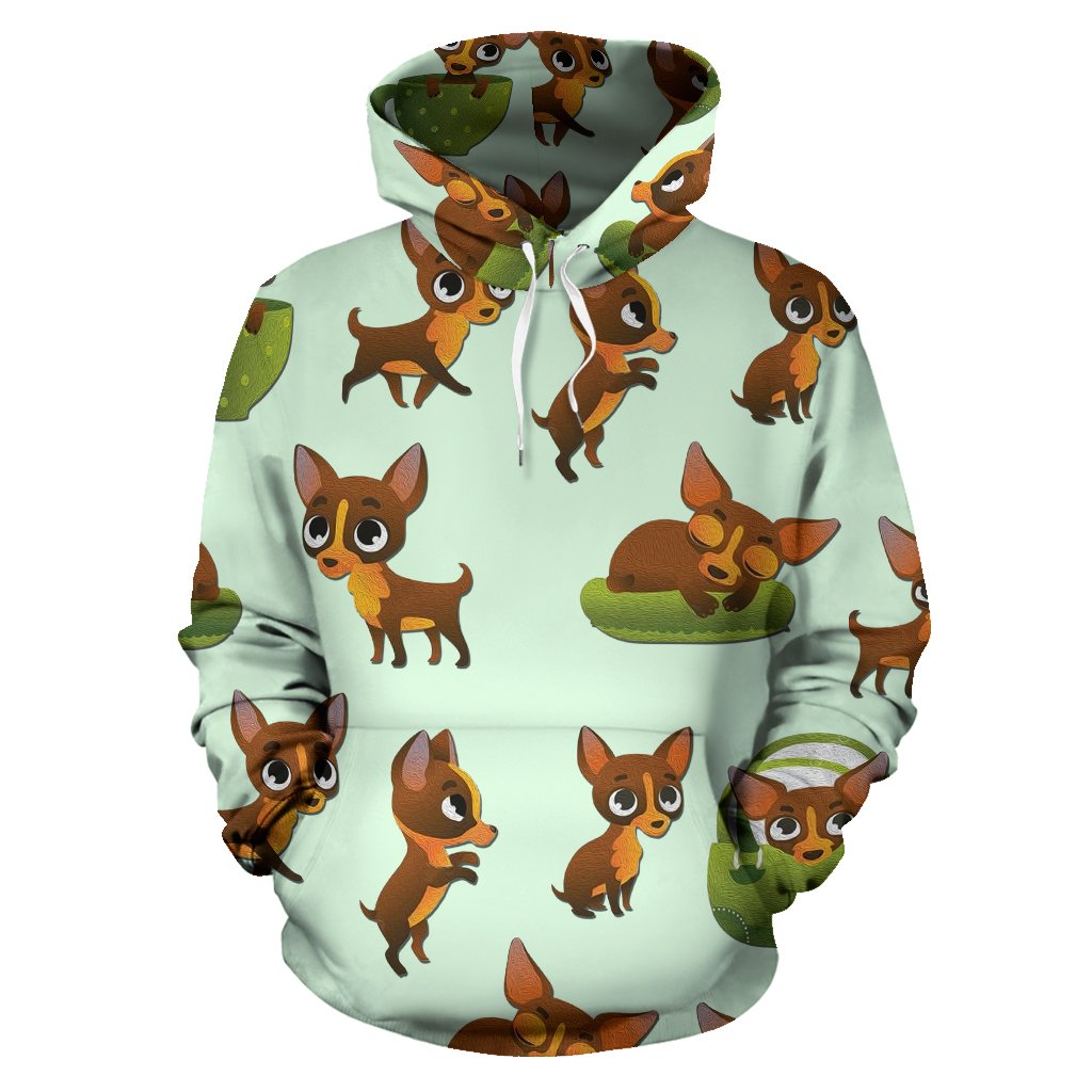 Pose Pattern Chihuahua All Over Printed Hoodies