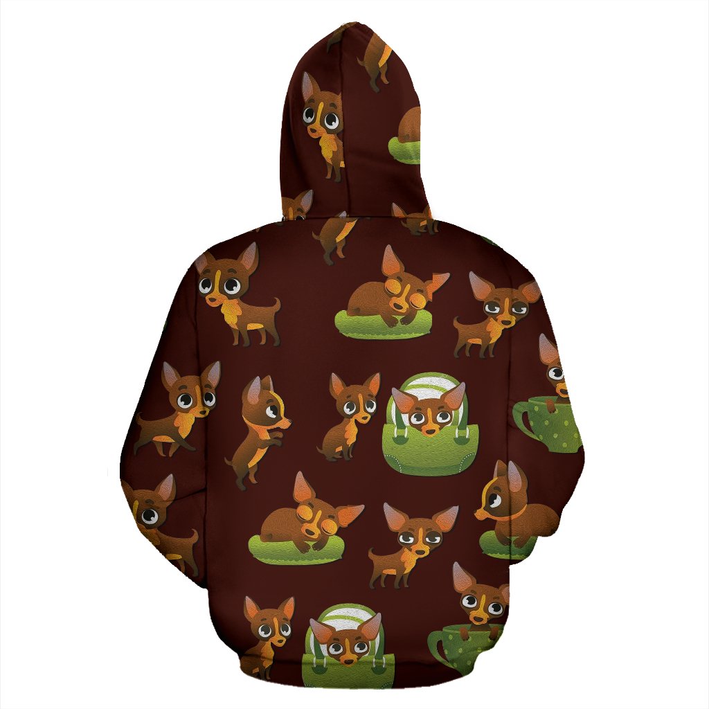 Pose Pattern Chihuahua All Over Printed Hoodies