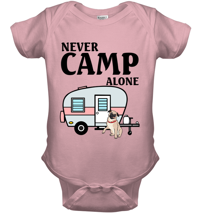Never Camp Alone Pug T Shirts