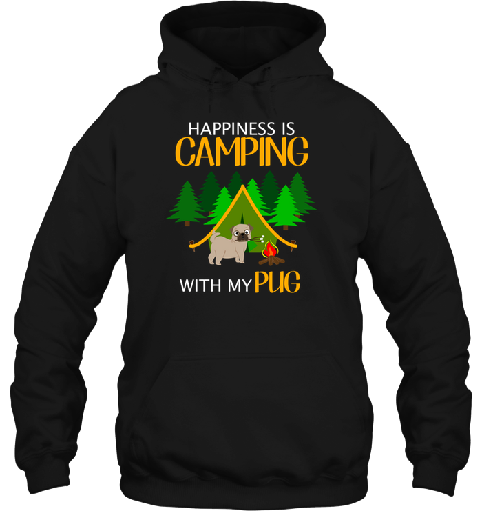Happiness Is Camping With My Pug T Shirts
