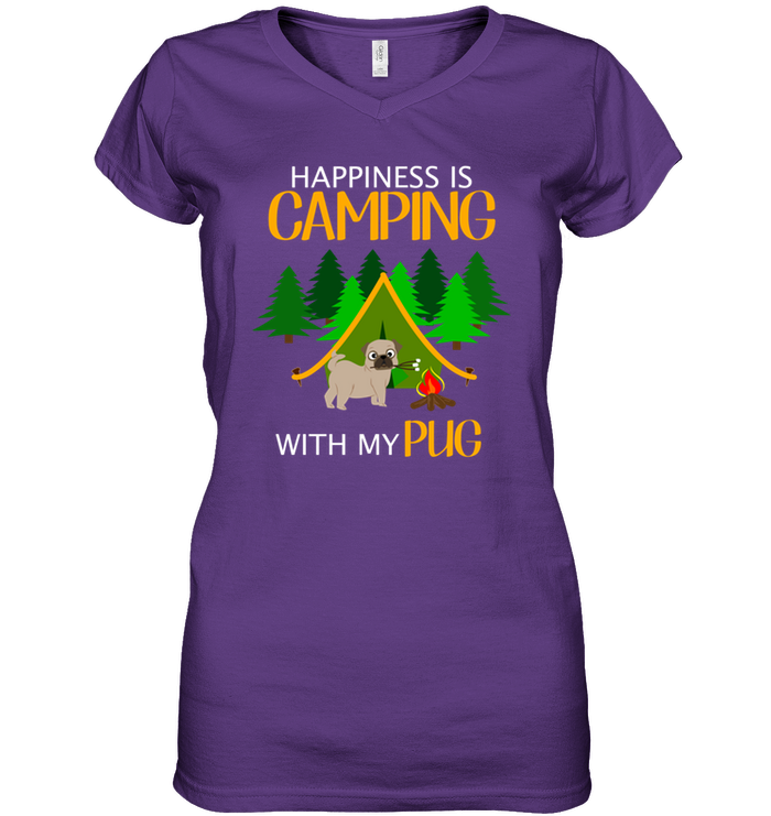Happiness Is Camping With My Pug T Shirts