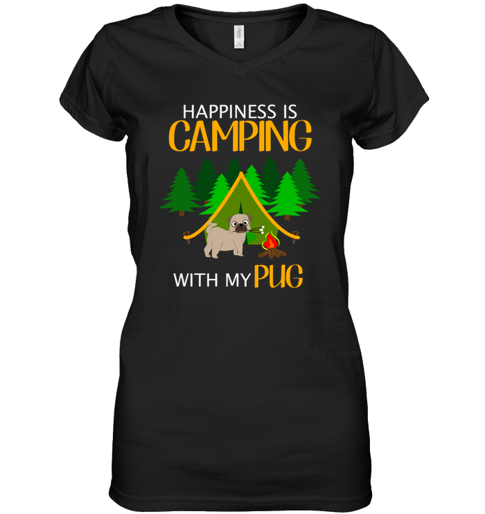 Happiness Is Camping With My Pug T Shirts