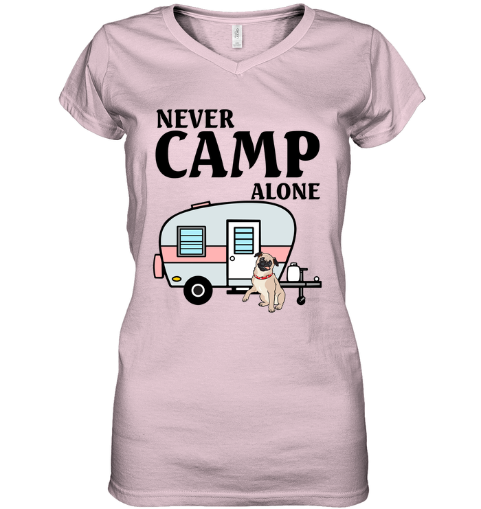 Never Camp Alone Pug T Shirts